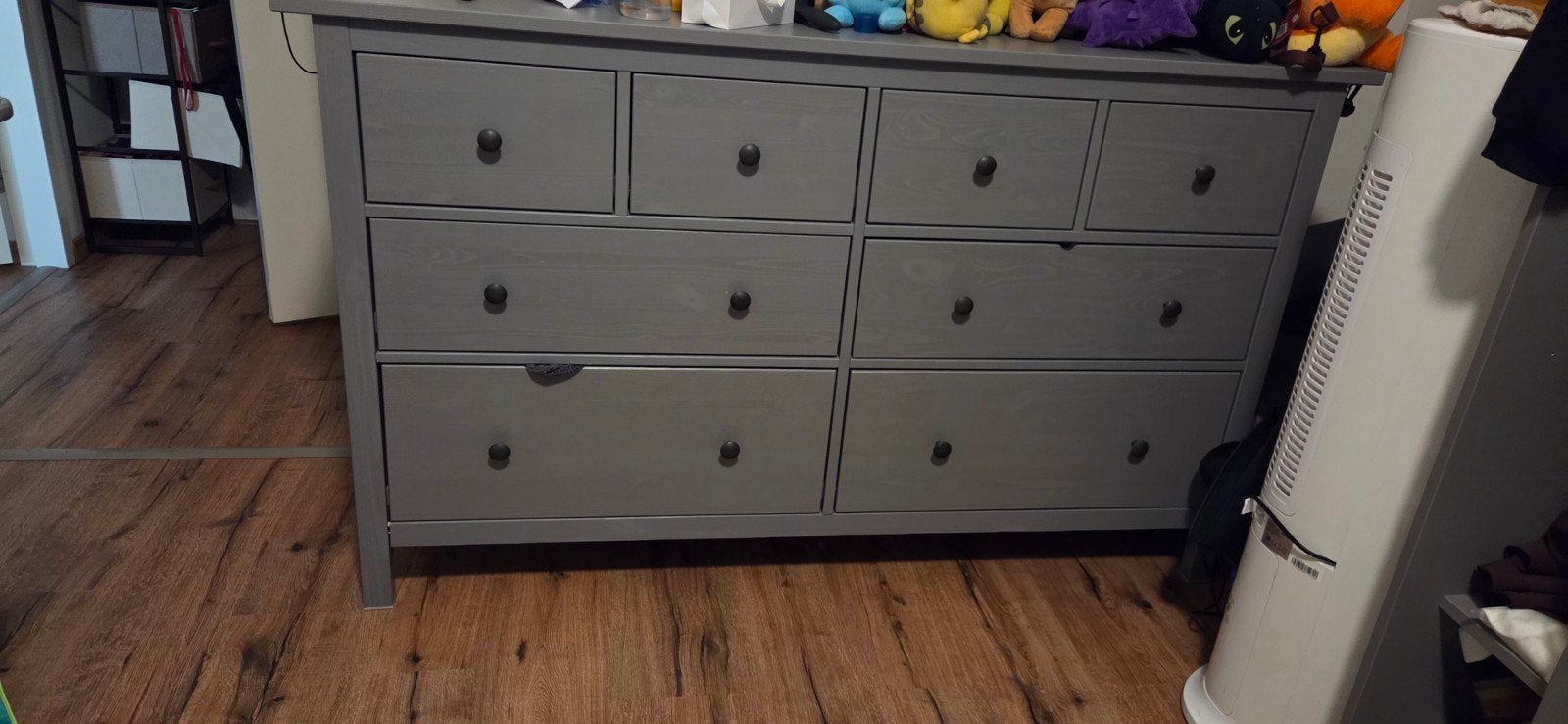 IKEA HEMNES Ladekast - Grijs Gebeitst Grenen (8 lades), Ophalen, Gebruikt, 5 laden of meer, 150 tot 200 cm