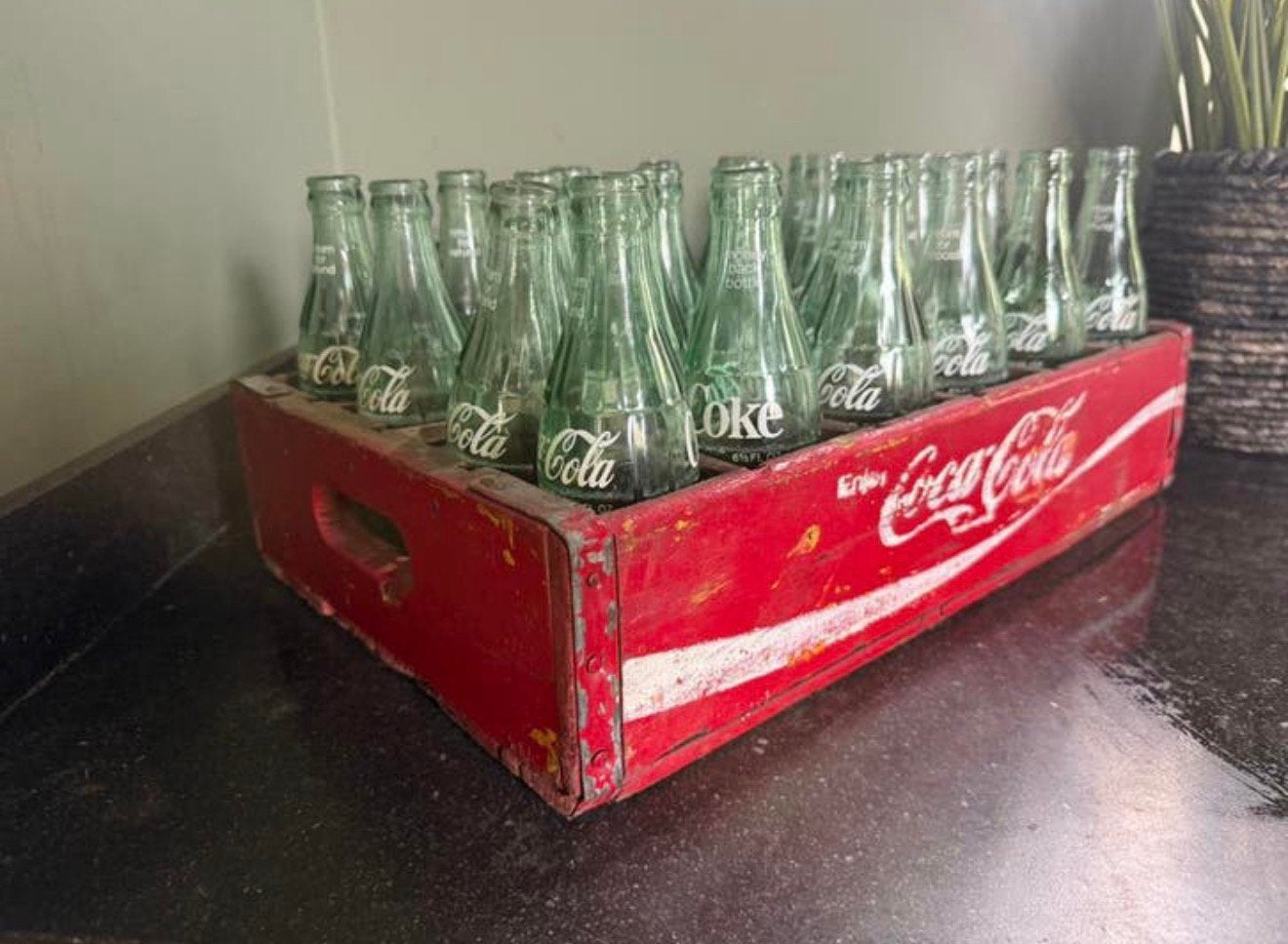 Vintage oude originele Coca Cola krat incl flesjes, Verzamelen, Ophalen, Gebruikt