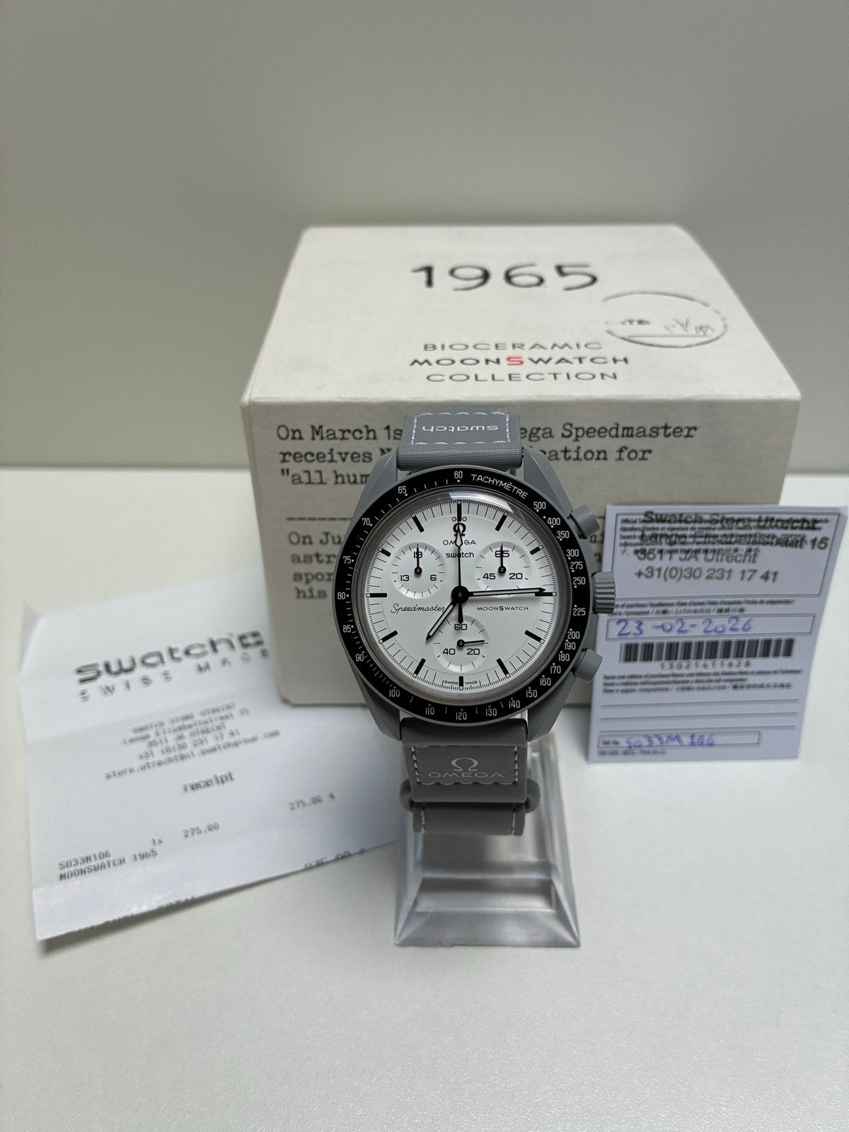 Swatch x Omega   Mission to the Moon 1965, Sieraden, Tassen en Uiterlijk, Kunststof, Polshorloge, Swatch, Ophalen of Verzenden