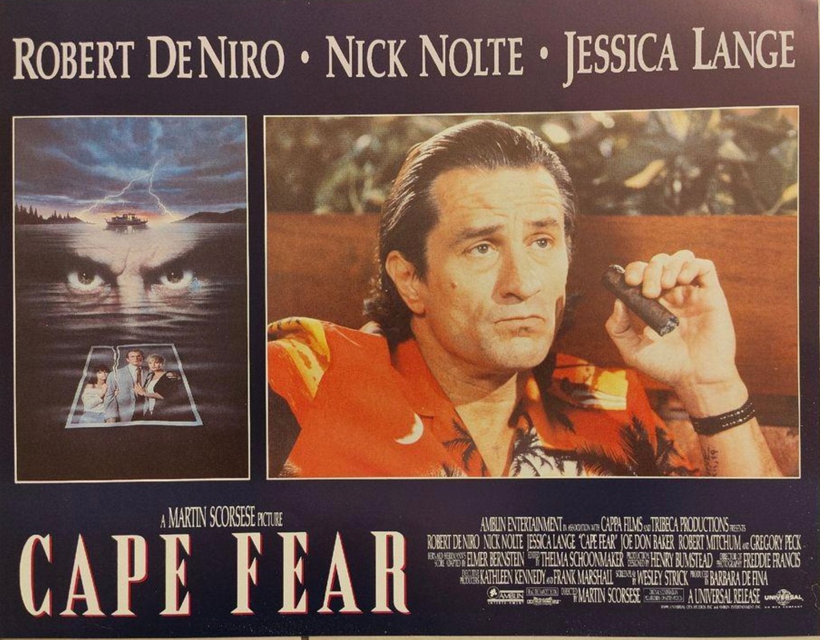 6). CAPE FEAR met Nick Nolte Jessica Lange, Robert de Niro., Vanaf 16 jaar, Ophalen of Verzenden, Zo goed als nieuw, Overige genres