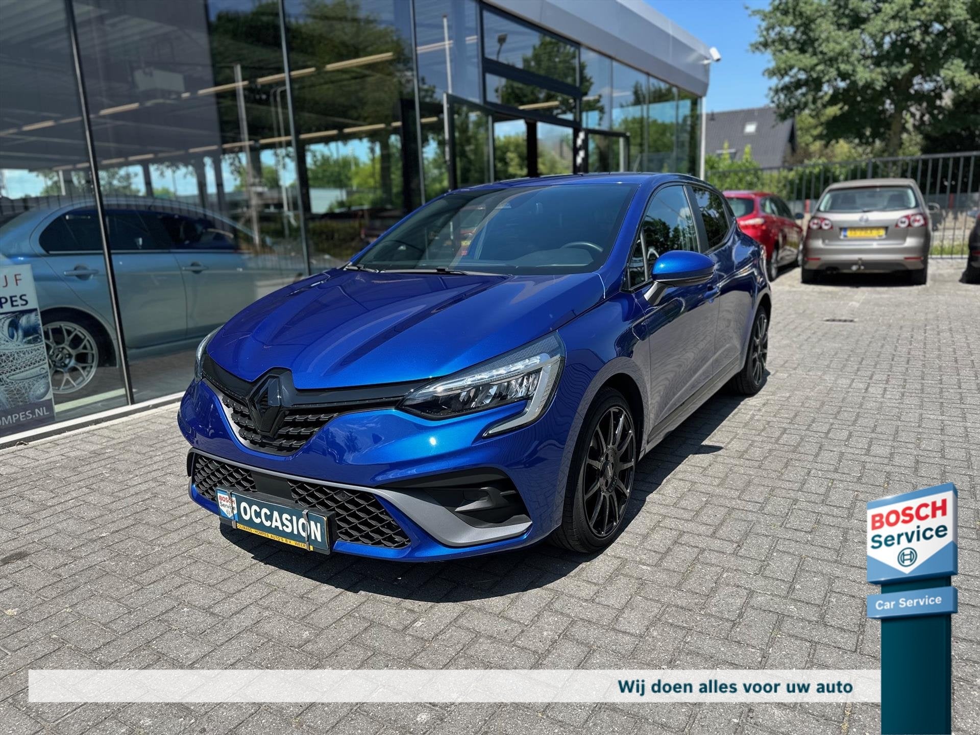 Renault Clio 1.0 TCe AUTOMAAT R.S. Line, Auto's, Automaat, Gebruikt, Blauw, Leder en Stof