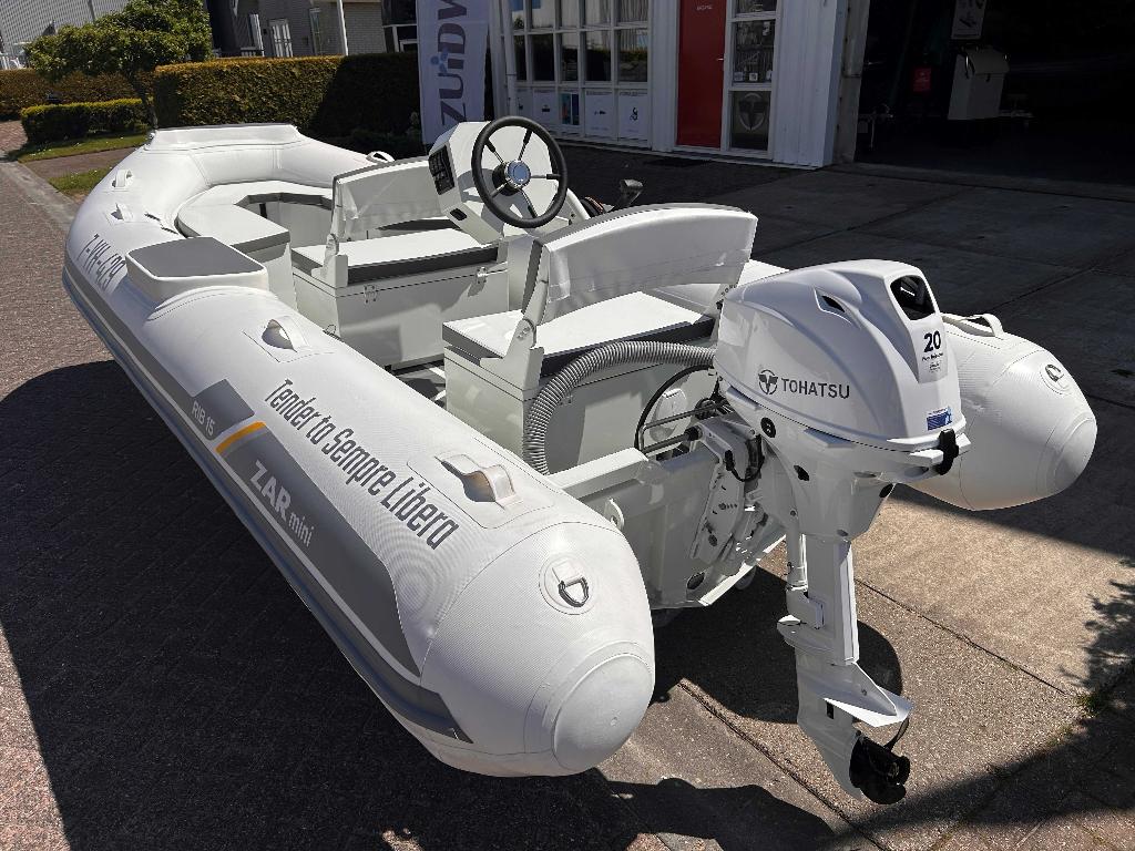 Zarmini RIB 15 Tender incl. Tohatsu 20 pk powertilt., Ophalen, Aluminium, ZAR Mini, 20 pk