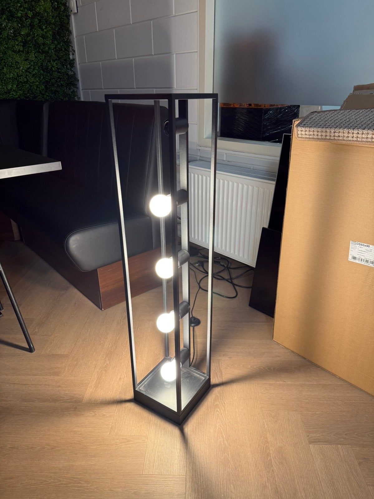 Industriële lamp stalamp vloerlamp met peertjes, Huis en Inrichting, Ophalen of Verzenden, Zo goed als nieuw, 150 tot 200 cm