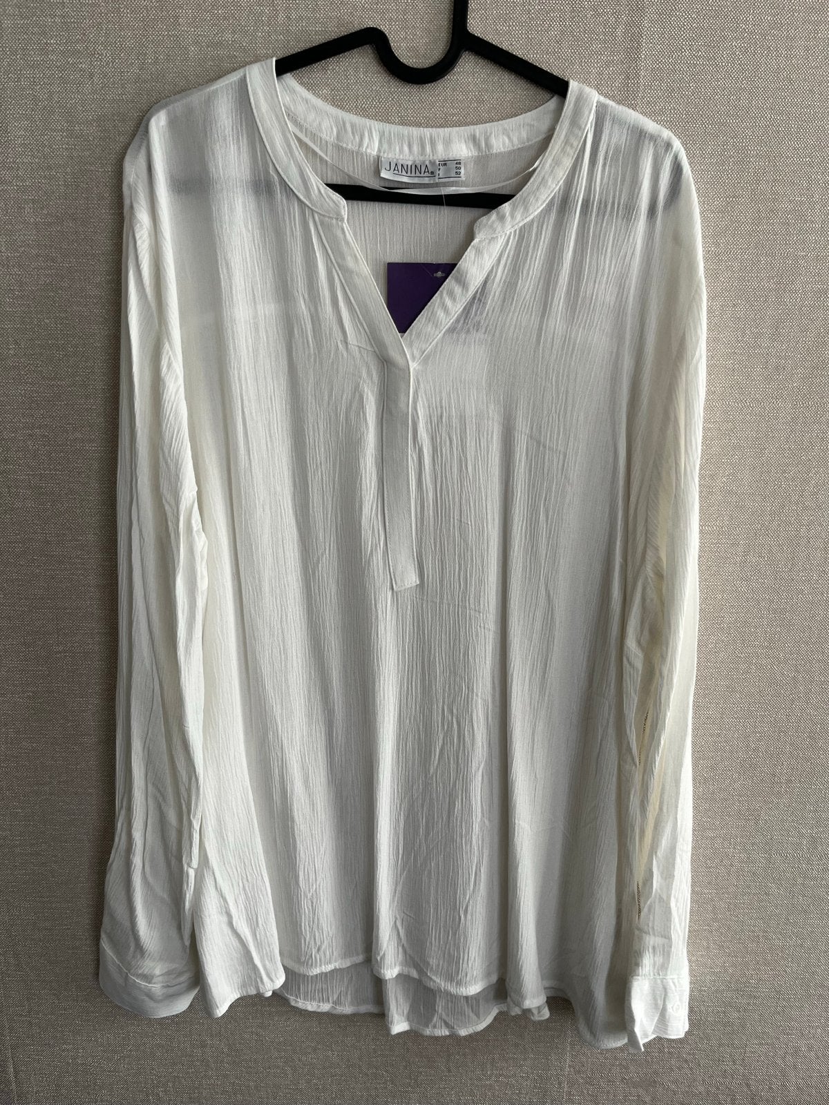 NIEUW - witte blouse maat 48, Ophalen of Verzenden, Nieuw, Maat 46/48 (XL) of groter, Wit