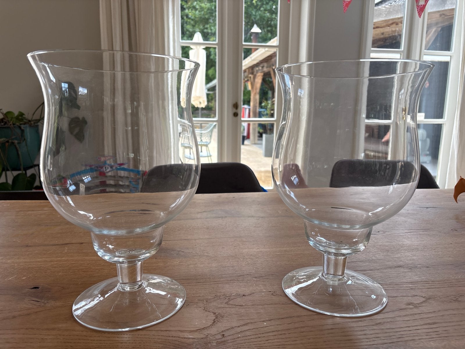 2 Splinternieuwe Glazen Windlichten, Ophalen, Nieuw, Glas, Windlicht