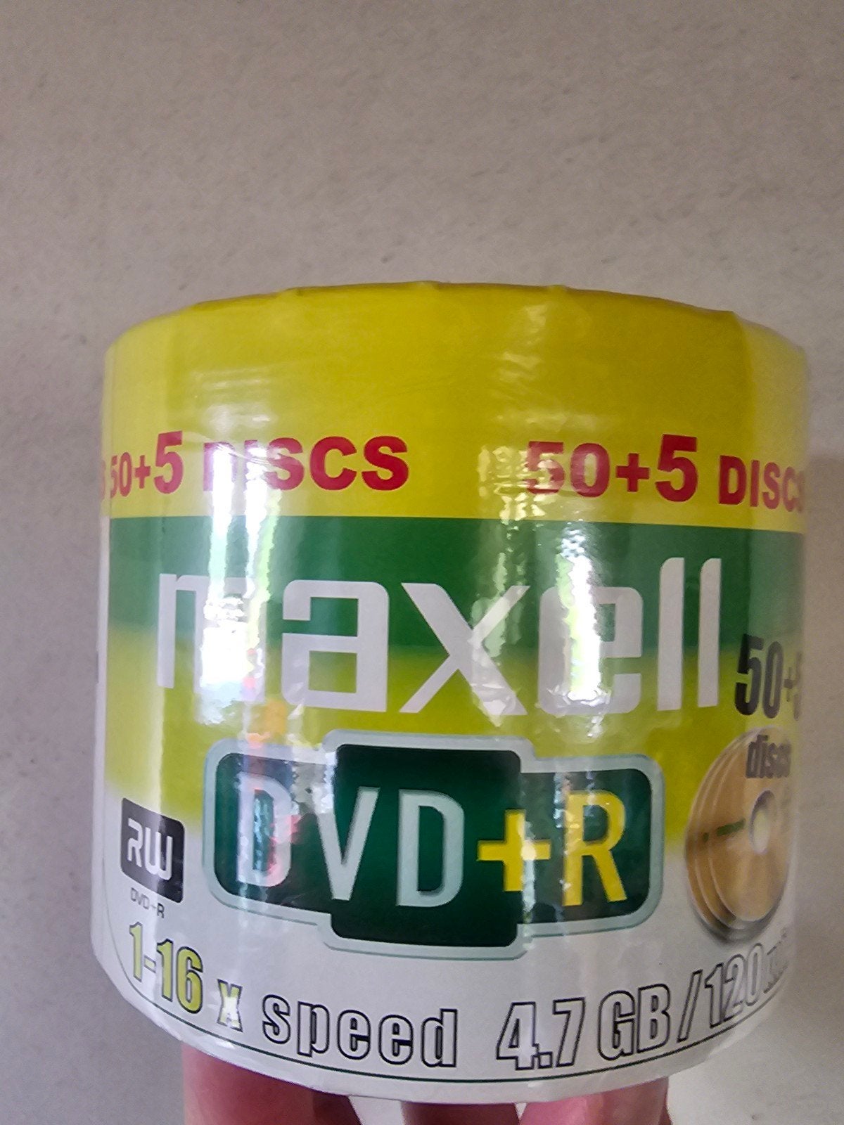 Maxell DVD+R 4.7GB 120min 16x speed (50+5 discs), Computers en Software, Beschrijfbare discs, Op spindel, Nieuw, Ophalen of Verzenden