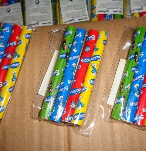 Partij kleurpotloodjes de smurfen, Diversen, Rommelmarktspullen, Nieuw, Ophalen of Verzenden
