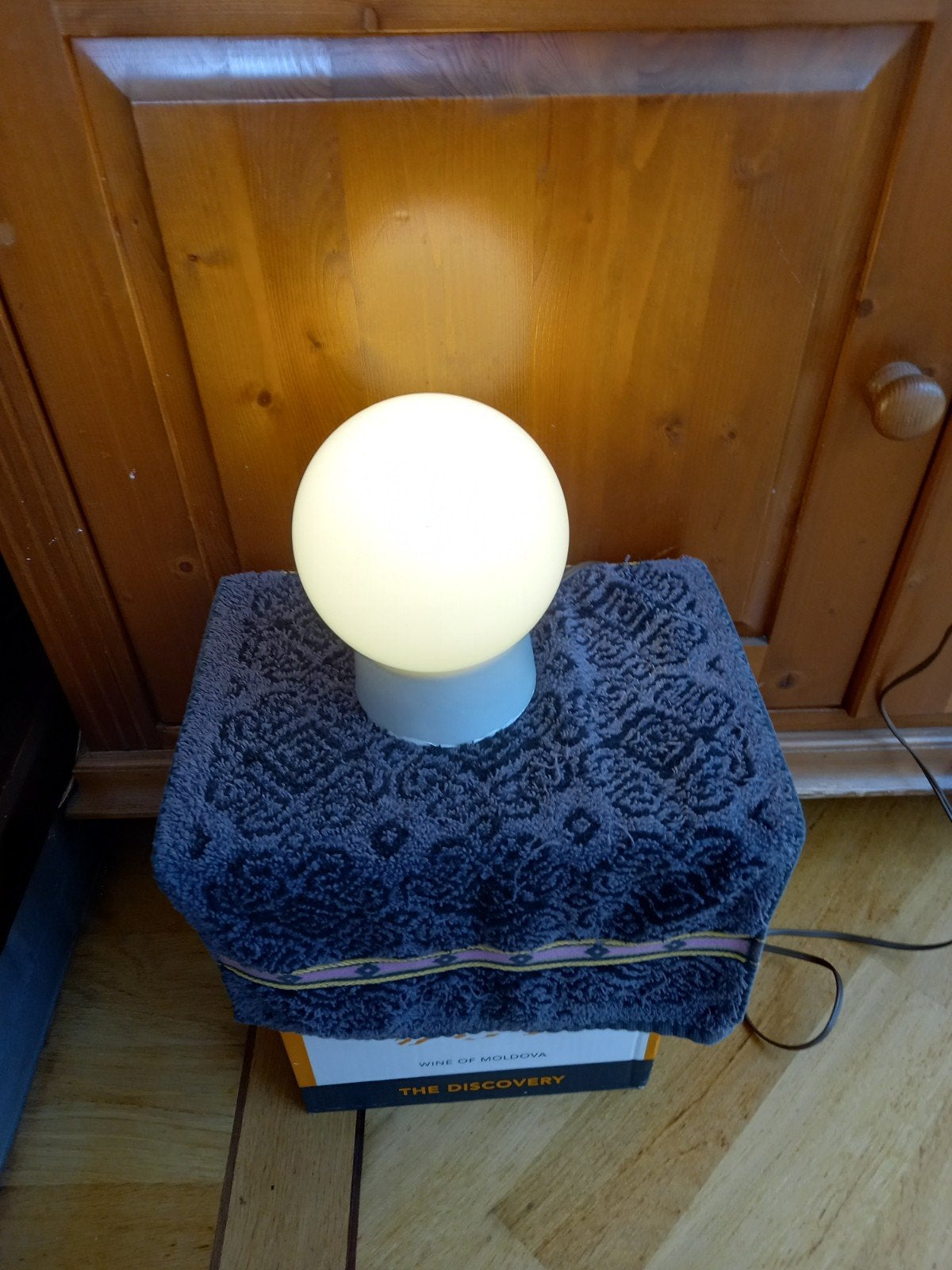Vintage, midcentury eind jaren '50 plafondlamp., Gebruikt, Jaren 50, Wit, Glas