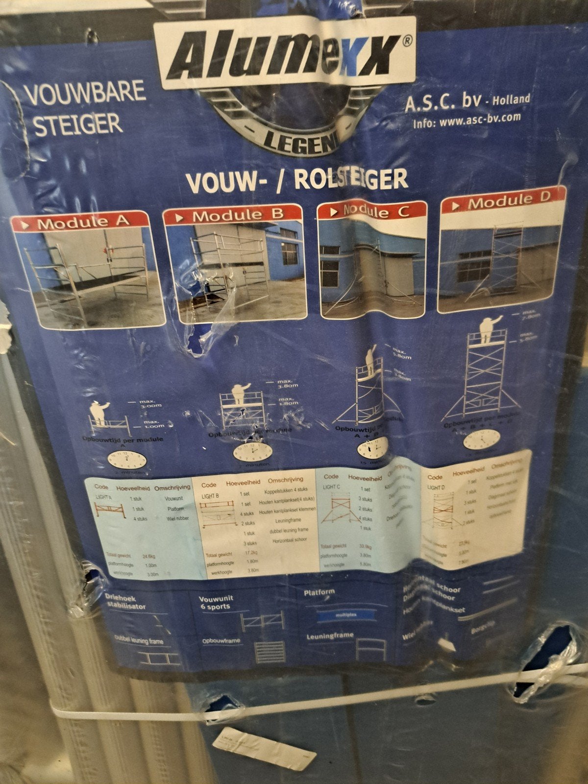 Alumex  steiger bovendeel pakket B, Ophalen, Overige typen, Nieuw, 15 m² of meer