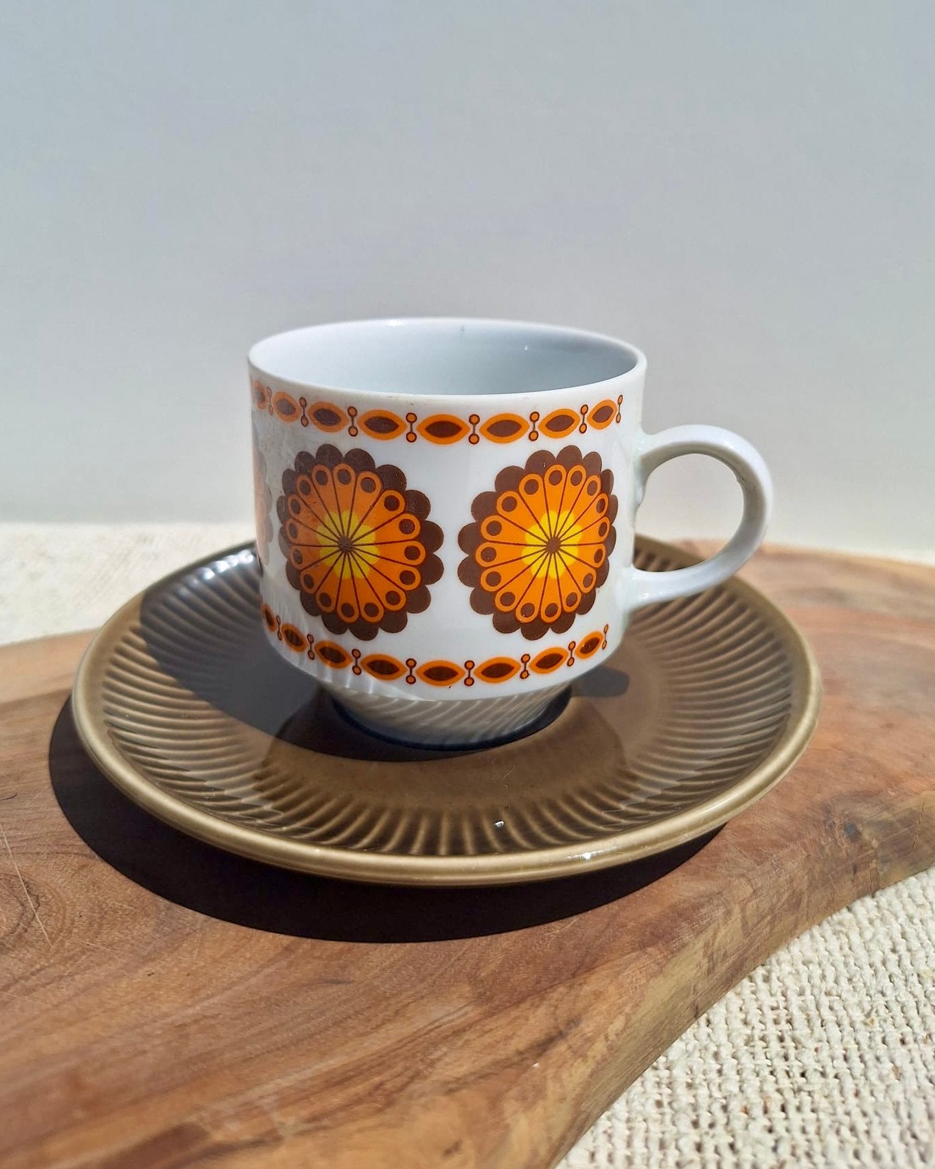 Bavaria mitterteich retro kopje en schotel oranje, Ophalen of Verzenden
