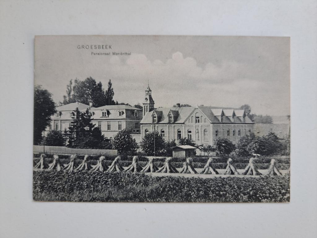 Groesbeek Pensionaat Marienthal, Verzamelen, Ansichtkaarten | Nederland, Ophalen of Verzenden, Voor 1920, Gelopen, Gelderland
