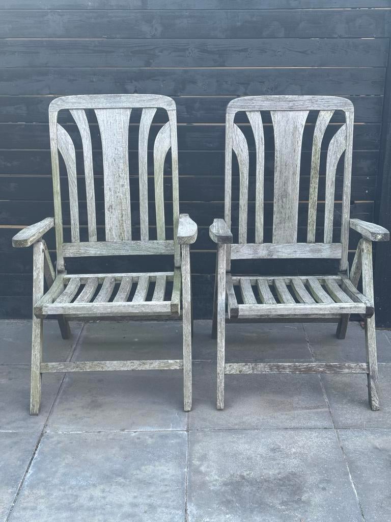 TEAK houten tuinstoelen., Tuin en Terras, Ophalen, Gebruikt, Teakhout