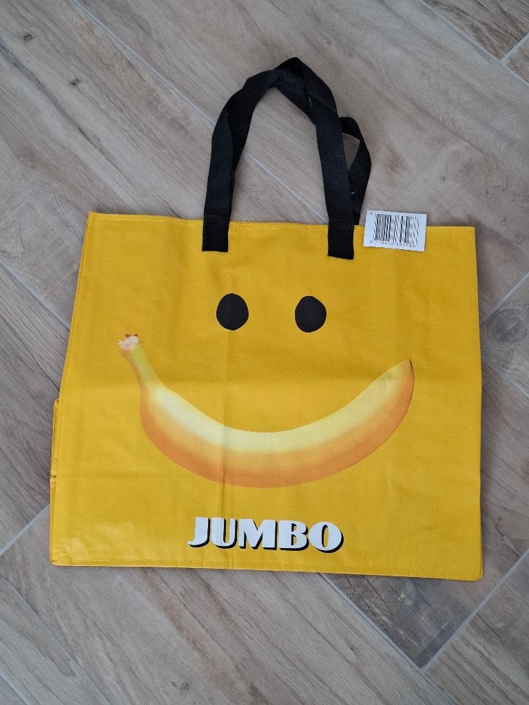 Jumbo - gele smiley big shopper - nieuw, Sieraden, Tassen en Uiterlijk, Tassen | Damestassen, Ophalen of Verzenden, Nieuw, Geel
