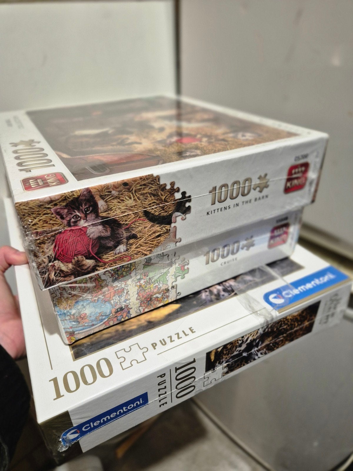 3 nieuwe, ongeopende puzzels van 1000 stukjes, Ophalen, 500 t/m 1500 stukjes, Nieuw, Legpuzzel