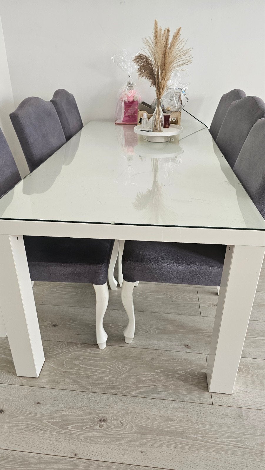 ikea hoogglans Eettafel 180x90 cm met glazen blad, Huis en Inrichting, Tafels | Eettafels, Ophalen, Gebruikt, 50 tot 100 cm, Glas