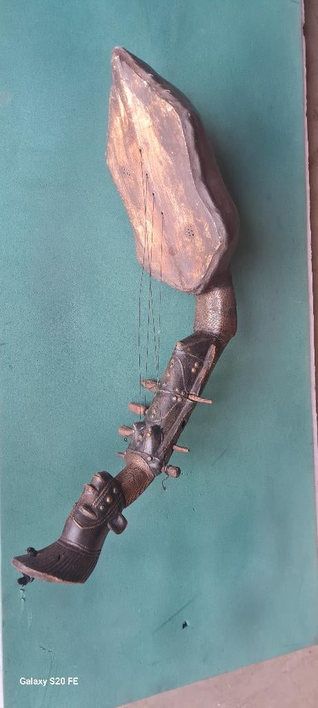 Harp  Wood, Leather Mangebetu DR Congo, Ophalen of Verzenden, Overige landen