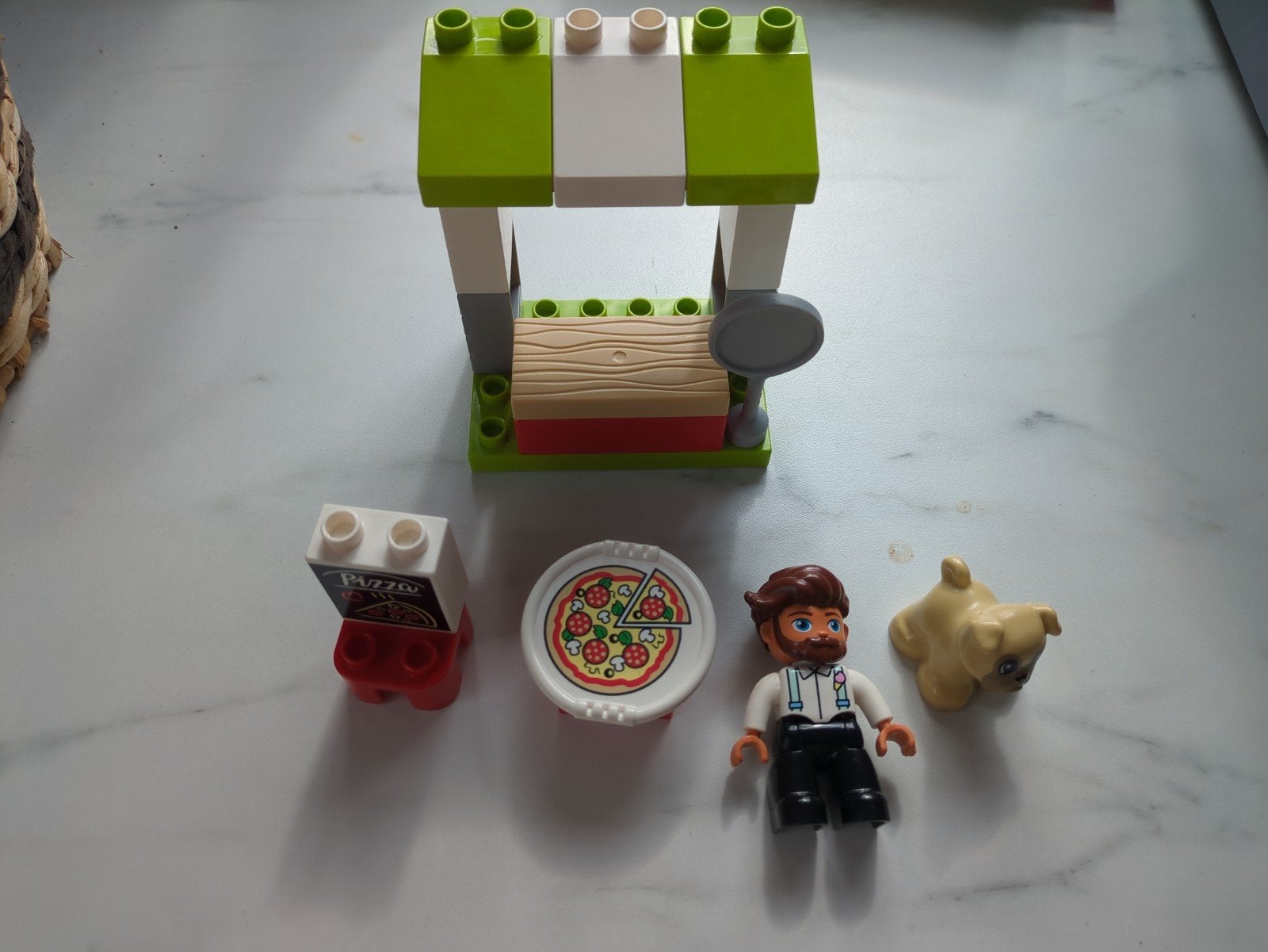 LEGO Duplo 10927 Pizzakraam met figuur en hondje, Ophalen of Verzenden, Gebruikt, Overige merken