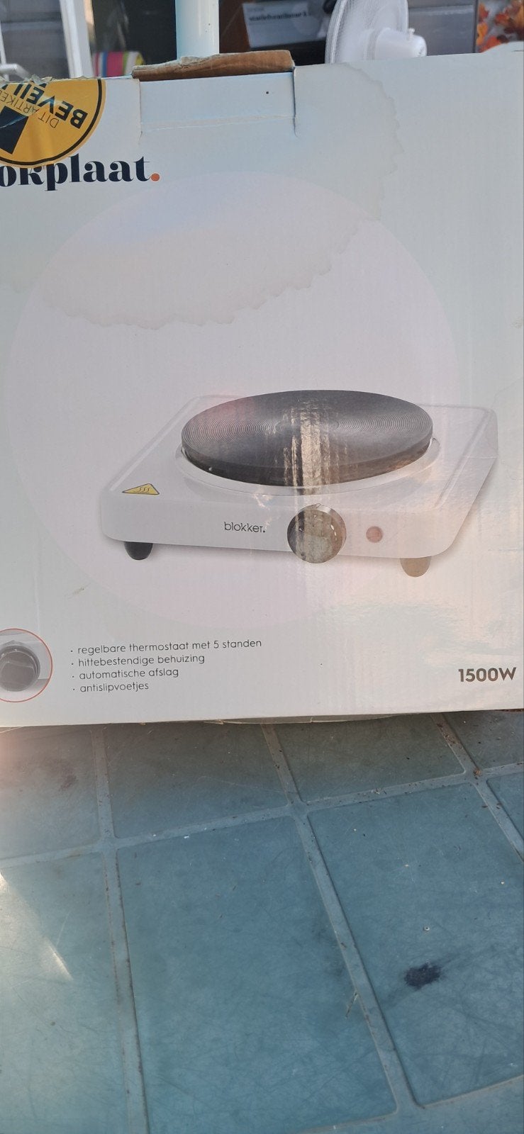 Nieuwe Blocker Kookplaat 1500W - Enkel Plaatje, Nieuw, 3 kookzones of minder, Ophalen of Verzenden, Vrijstaand
