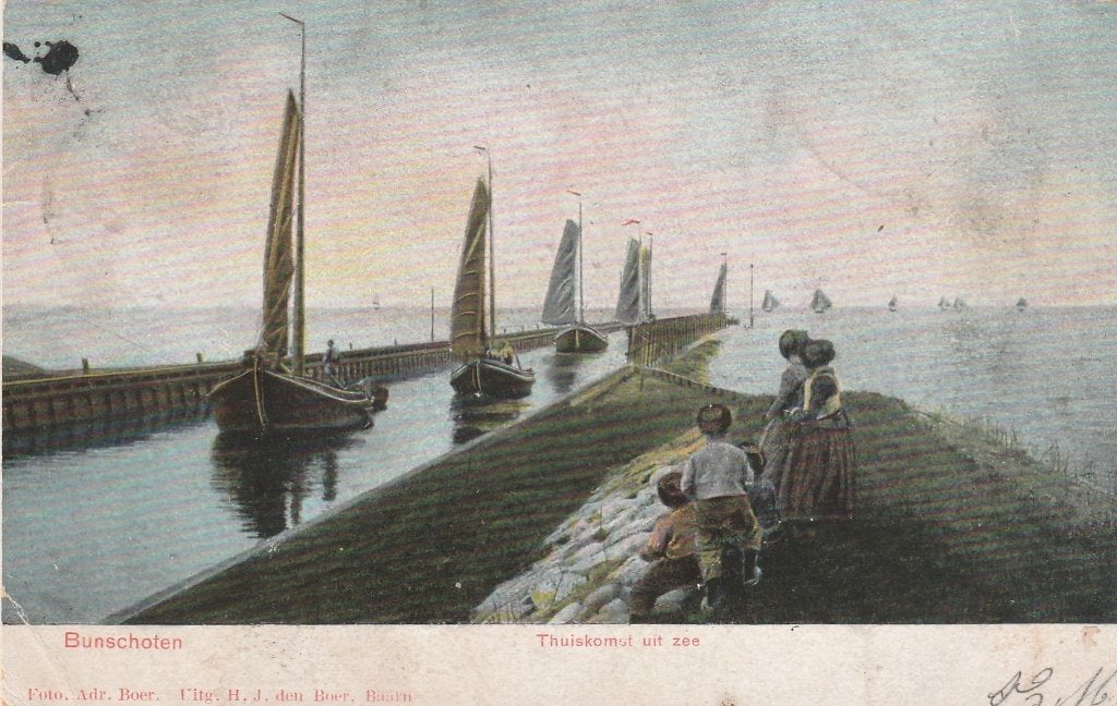bunschoten- thuiskomst uit zee, Ophalen of Verzenden, 1940 tot 1960, Friesland