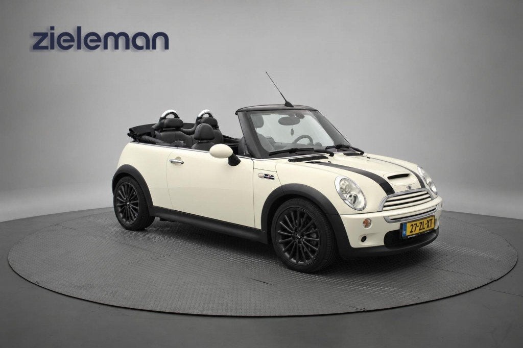 Mini COOPER S 1.6 Cabrio Chili Automaat - Navi, Leer, Stoelv, Auto's, Gebruikt, Huisgarantie, 4 cilinders, 4 stoelen