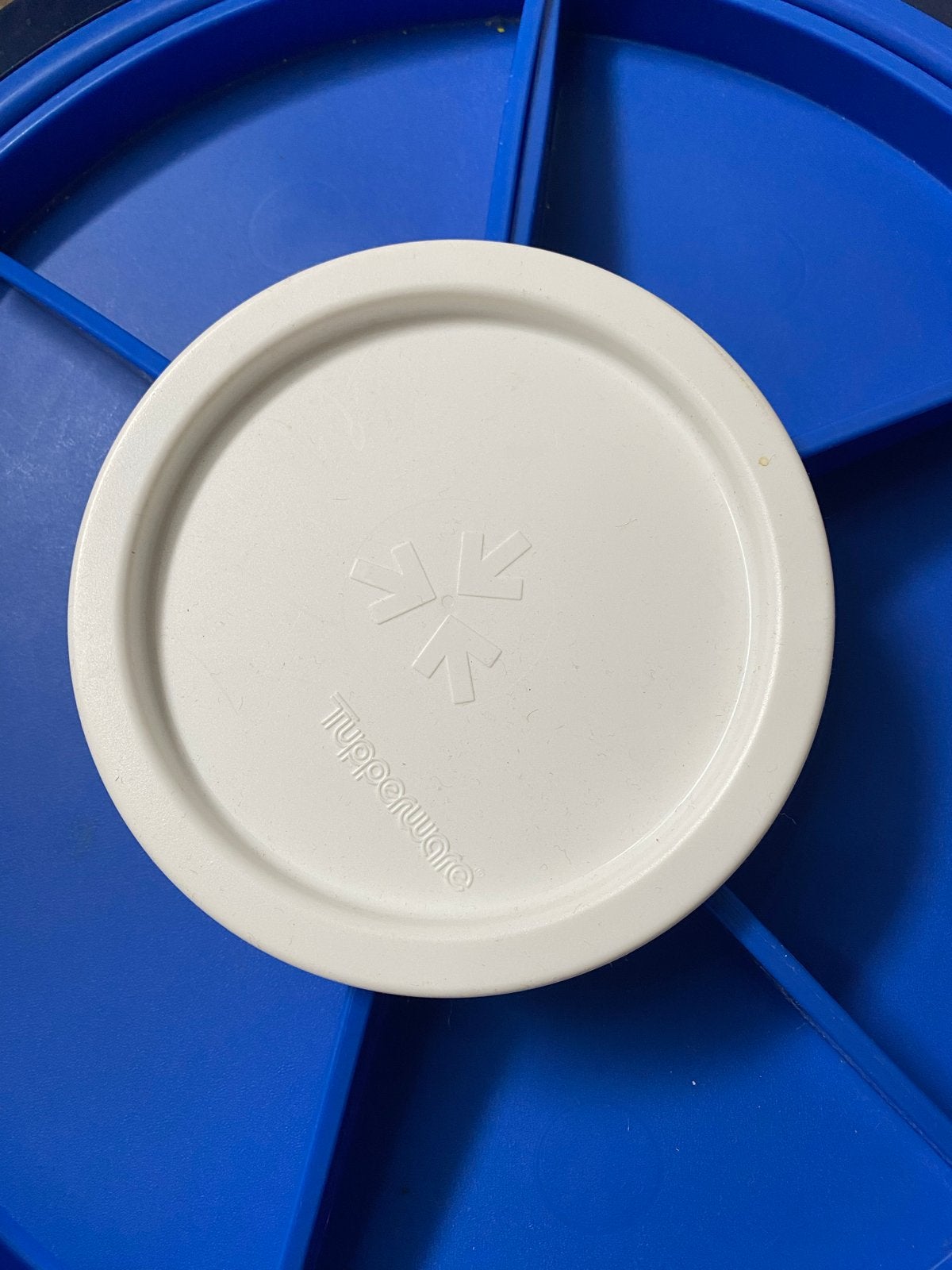 Tupperware Serveerschaal met Vakken en Deksel, Huis en Inrichting, Keuken | Tupperware, Zo goed als nieuw, Schaal, Blauw, Ophalen of Verzenden