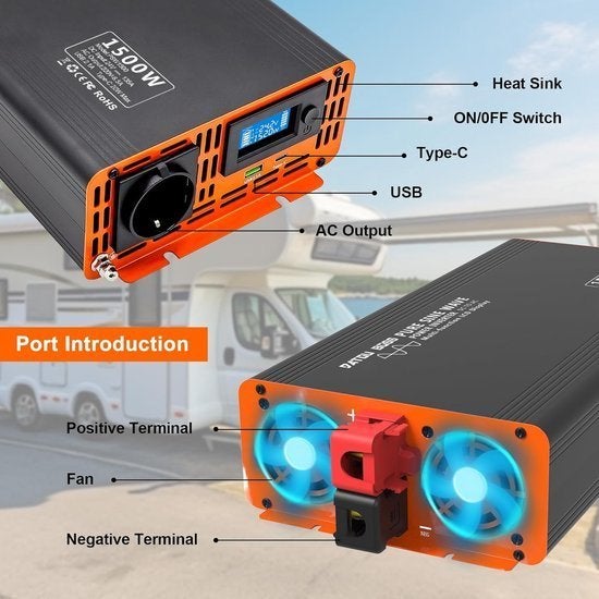 Omvormer 24V Naar 230V – Stroomomvormer – Inverter, Corvance B.V., Verzenden, Nieuw, Corvancebol@gmail.com