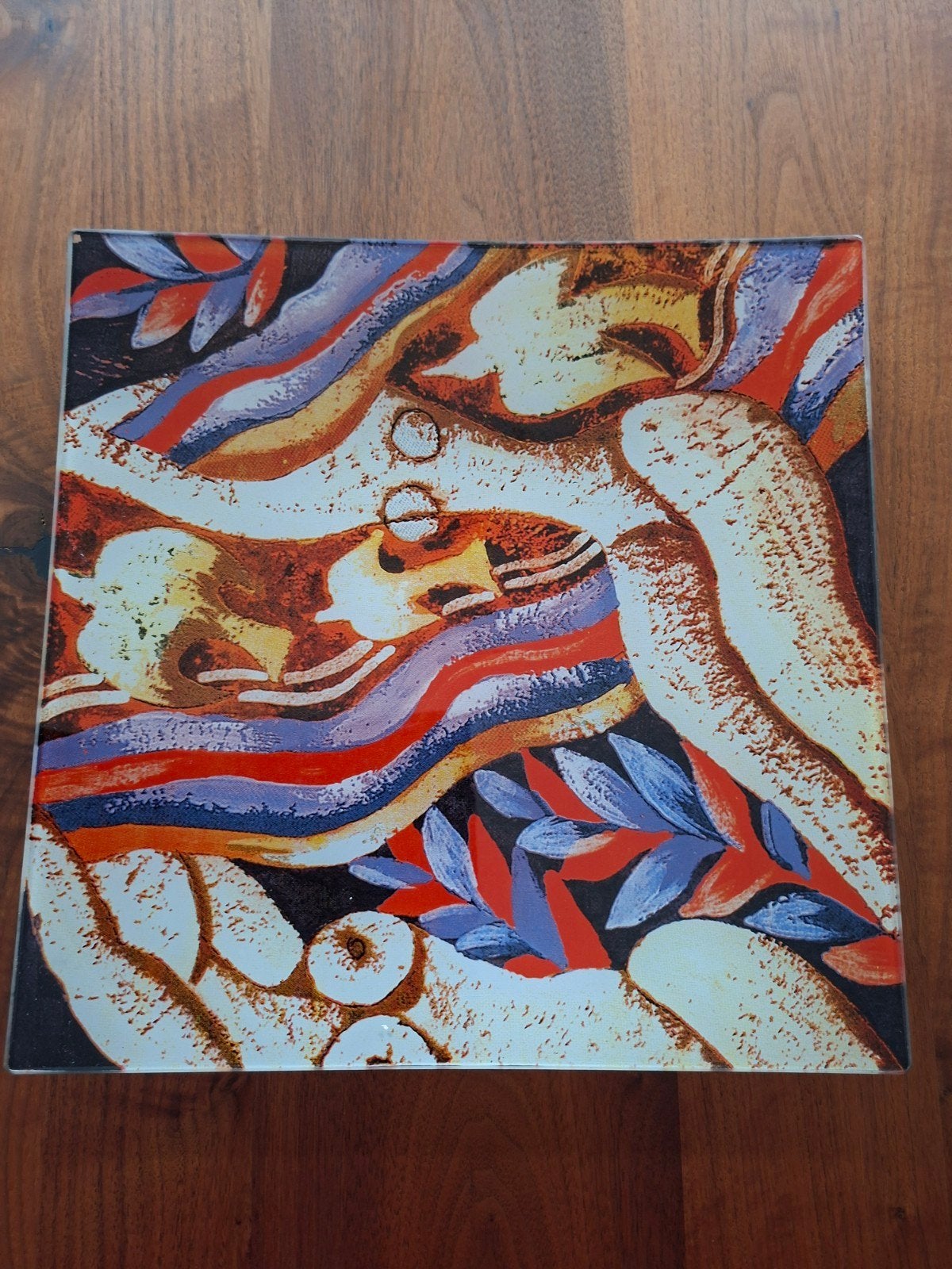 Decoratieve glazen plaat met kunstzinnige afbeelding, Ophalen of Verzenden