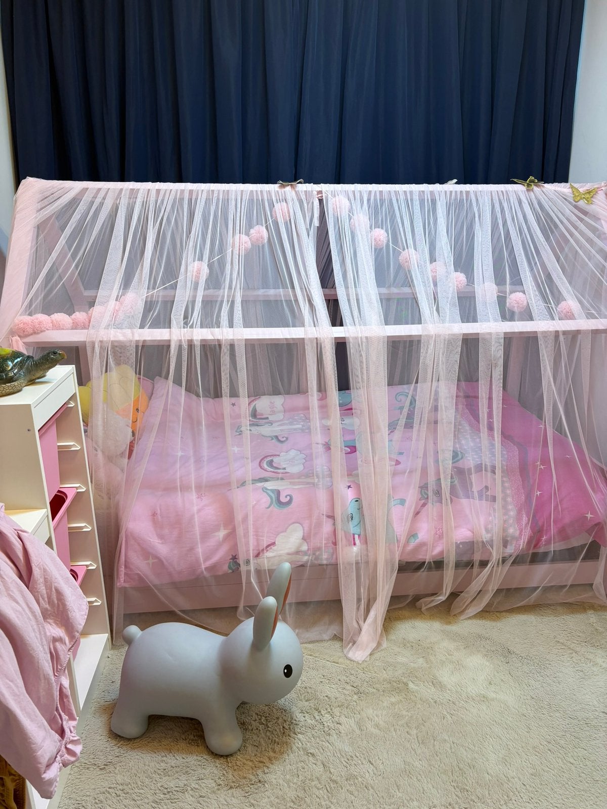 Meisjes bed, Ophalen, 85 tot 100 cm, Zo goed als nieuw, Matras