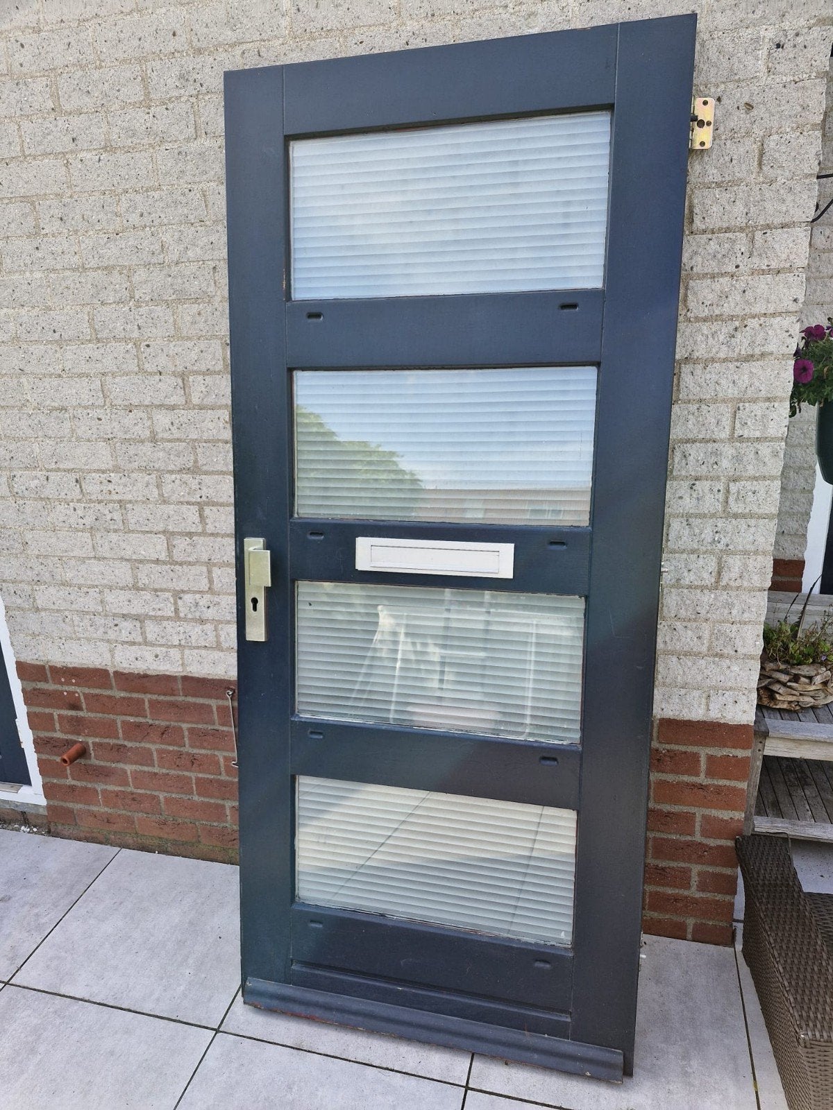 Massief hardhouten voordeur 92,5cm x 210,5cm, Ophalen, Gebruikt, 80 tot 100 cm, 215 cm of meer