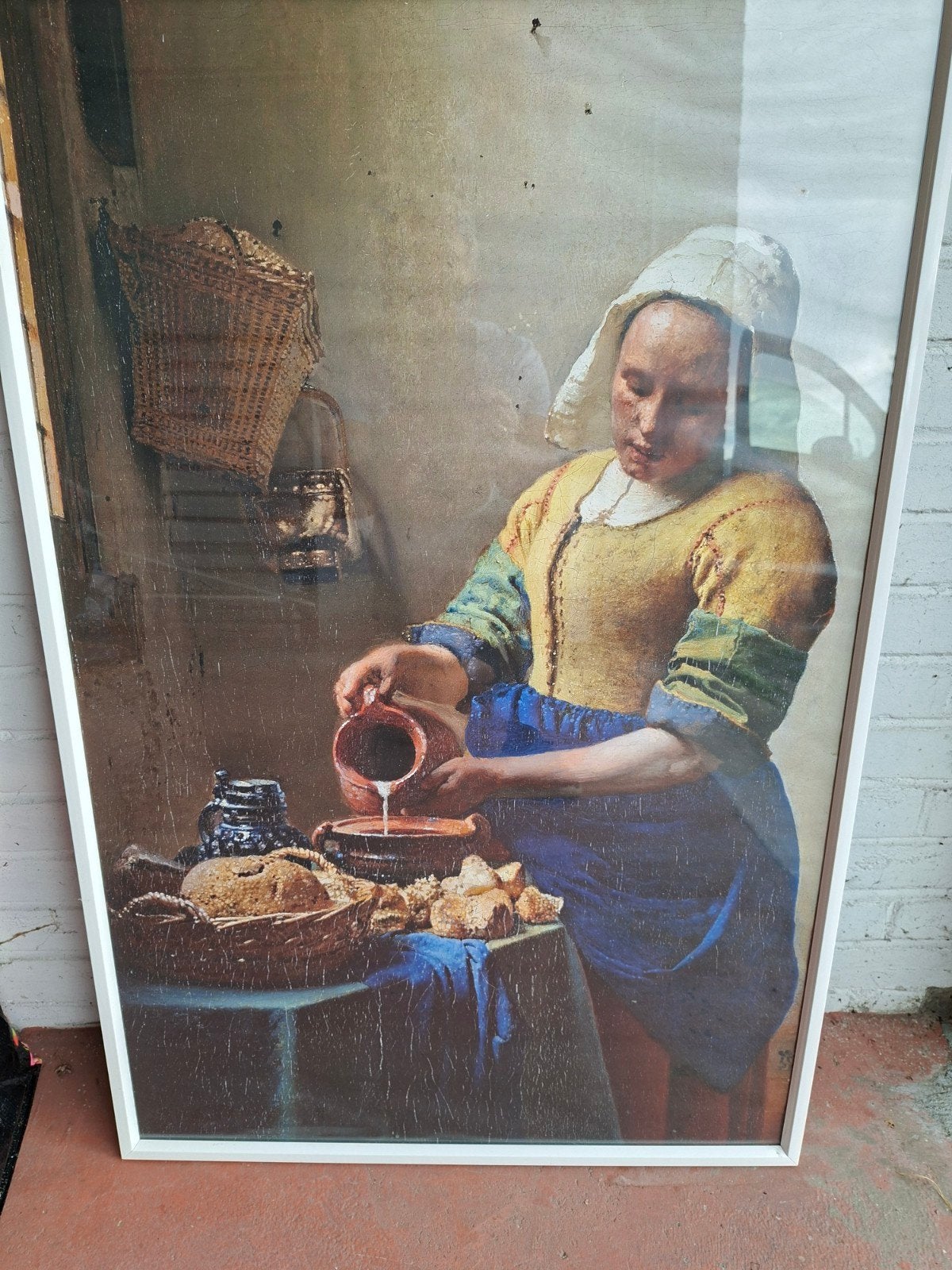 De Melkmeid - Johannes Vermeer reproductie, Antiek en Kunst, Ophalen, Portret of Personen, Klassiek, Print