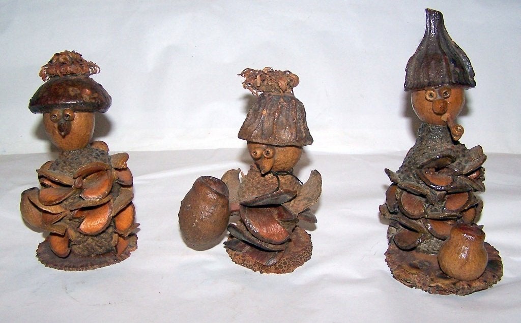 3 handgemaakte natuurlijke sculpturen- Chris Trump Australië, Overige typen, Oceanië, Natuurlijk materiaal, Handgemaakt