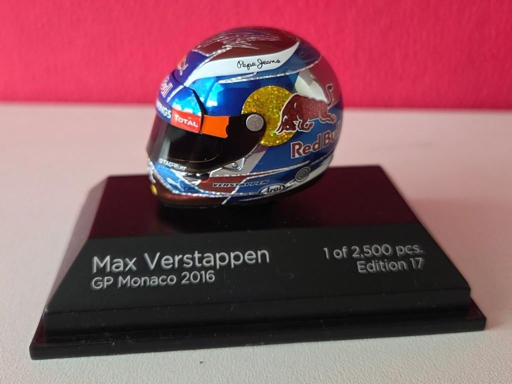 Max Verstappen 1:8 helm Monaco 2016, Verzenden, Zo goed als nieuw, Formule 1