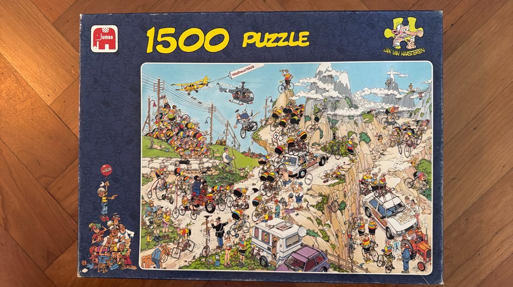 Jan van Haasteren puzzel ‘tour de france’ 1500 stukjes, Ophalen, 500 t/m 1500 stukjes, Zo goed als nieuw