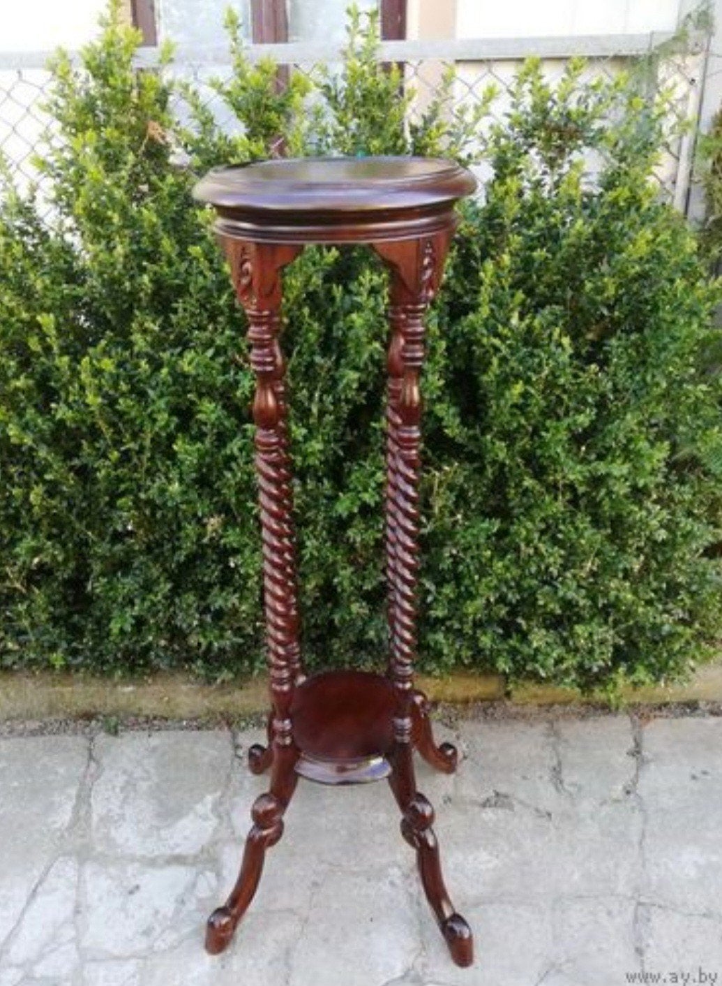 Plantentafel - Antieke donker houten Piëdestal - Voetstuk, Ophalen