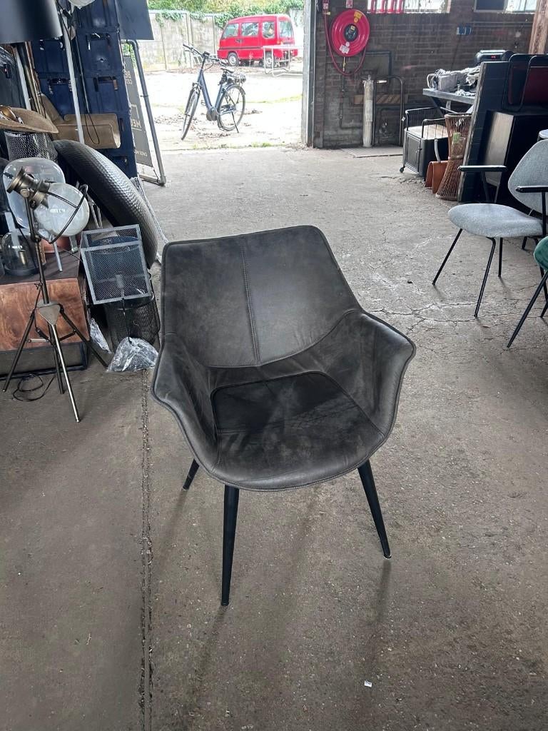 6 eetkamerstoelen antraciet outlet korting, Ophalen, Nieuw, Grijs, Industrieel