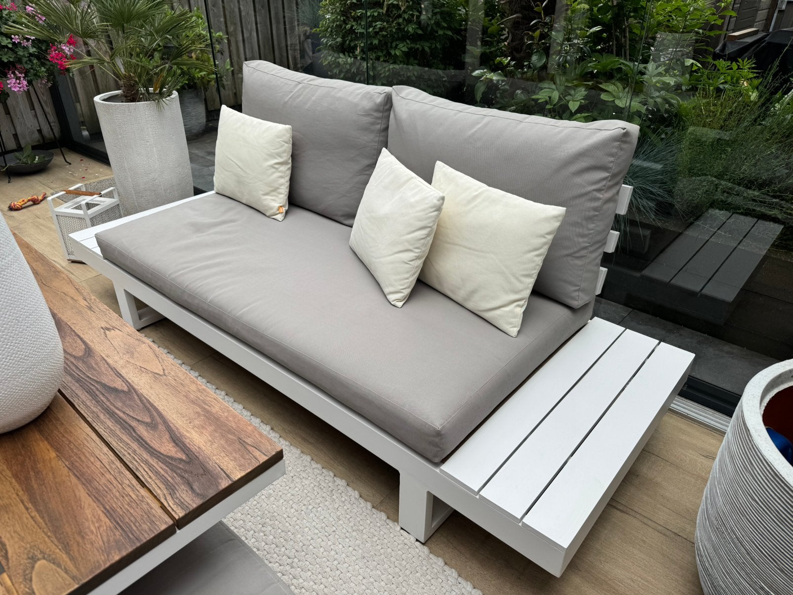 Life outdoor living Loungebank ibiza wit aluminium, Ophalen, Gebruikt, Aluminium