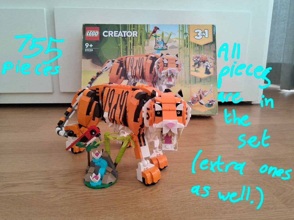Lego Tiger Set 31129, Lego, Ophalen of Verzenden, Zo goed als nieuw, Compleet