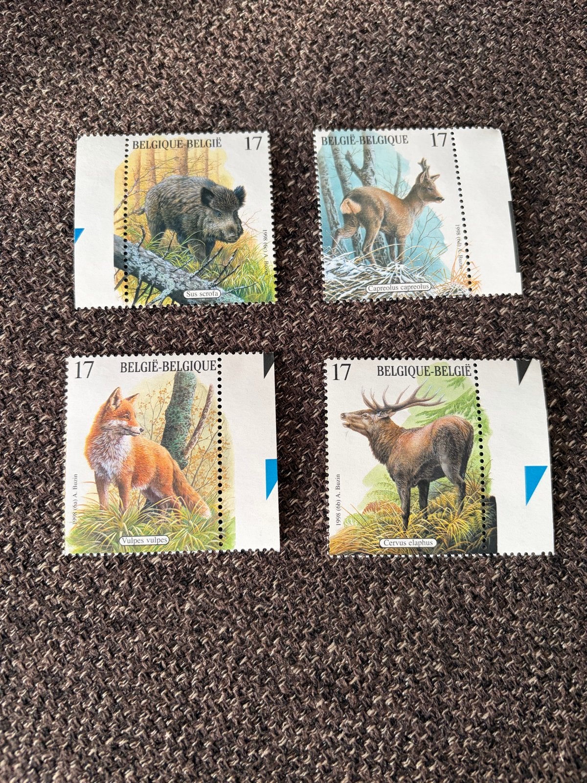 Belgische postzegels 1998 - Wilde dieren (4 stuks), Frankeerzegel, Ophalen of Verzenden, Zonder stempel, Postfris