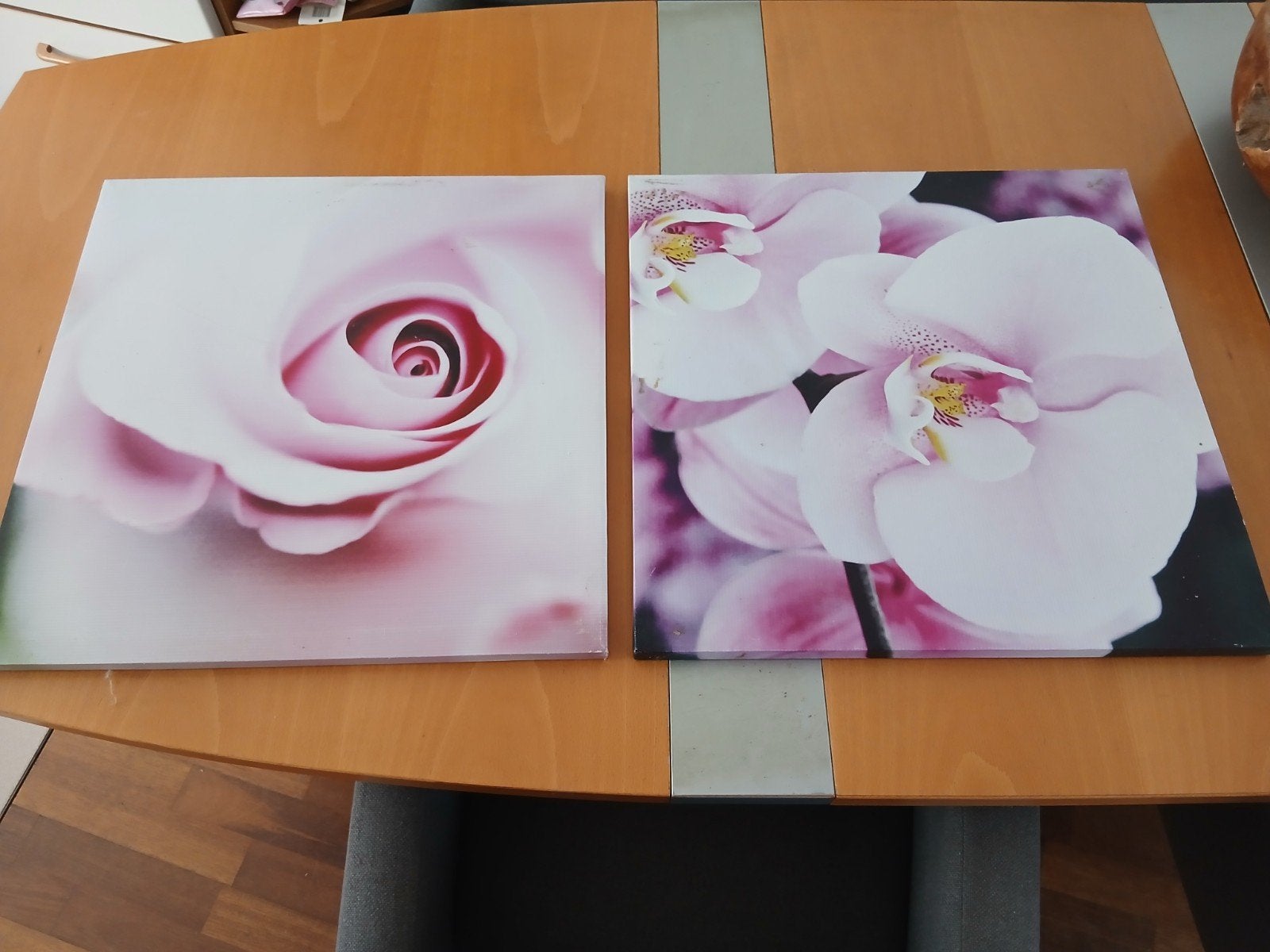 2. Panelen  50 x 50 cm. Canvas, Ophalen of Verzenden, Gebruikt, 50 tot 75 cm, Schilderij