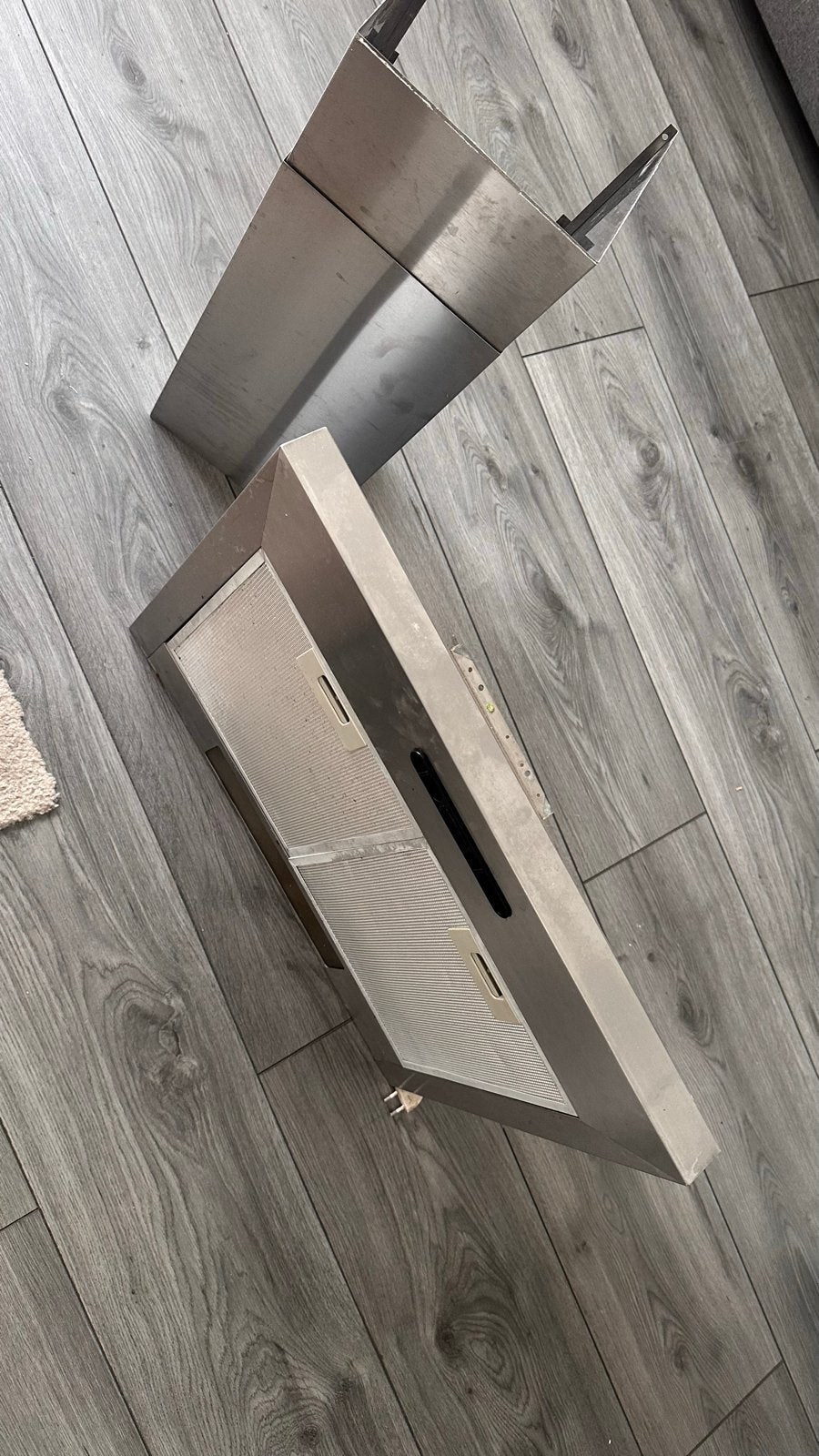 RVS afzuigkap met schouw - 60 cm breed, Ophalen, Gebruikt, Wandschouwkap, Vrijstaand