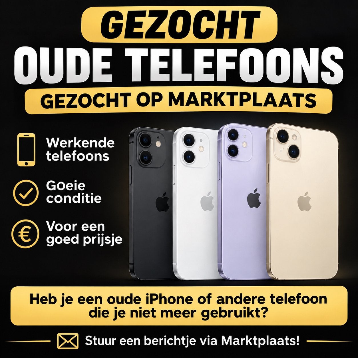 Iphones gezocht, Ophalen of Verzenden, Zo goed als nieuw, Overige typen