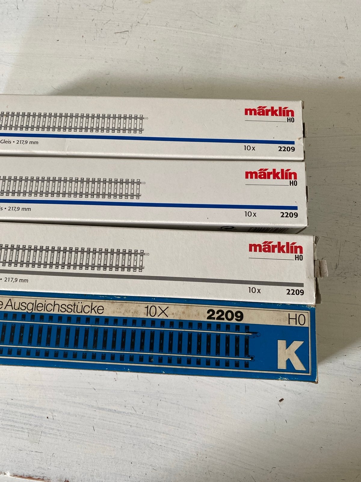 Märklin H0 2209 K-rail rechte rails 40x 217,9 mm, Wisselstroom, Gebruikt, Rails, Ophalen of Verzenden