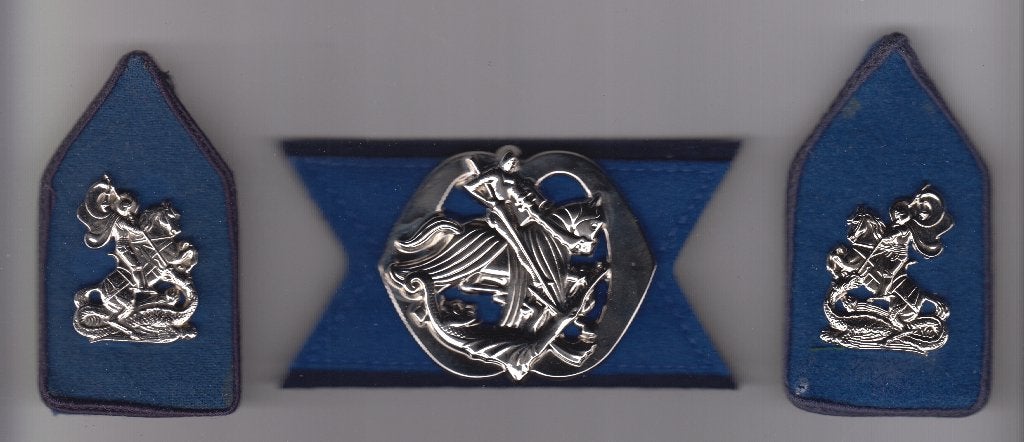 baretembleem en set kraagpatten huzaren van Boreel, Verzamelen, Ophalen of Verzenden, Landmacht, Nederland, Embleem of Badge