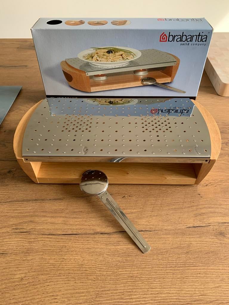 Brabantia Schotelwarmer Rechaud beukenhout WOODLINE, Overige typen, Hout, Ophalen of Verzenden, Zo goed als nieuw