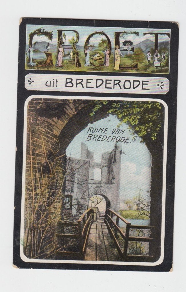 080 Santpoort Groet uit Brederode Oude Kaart B28, Verzenden, Voor 1920, Ongelopen, Noord-Holland
