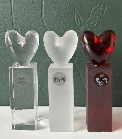 Holmegaard Heart en Rose kandelaars kristalglas Anja Kjær, Antiek en Kunst, Antiek | Glas en Kristal, Ophalen of Verzenden