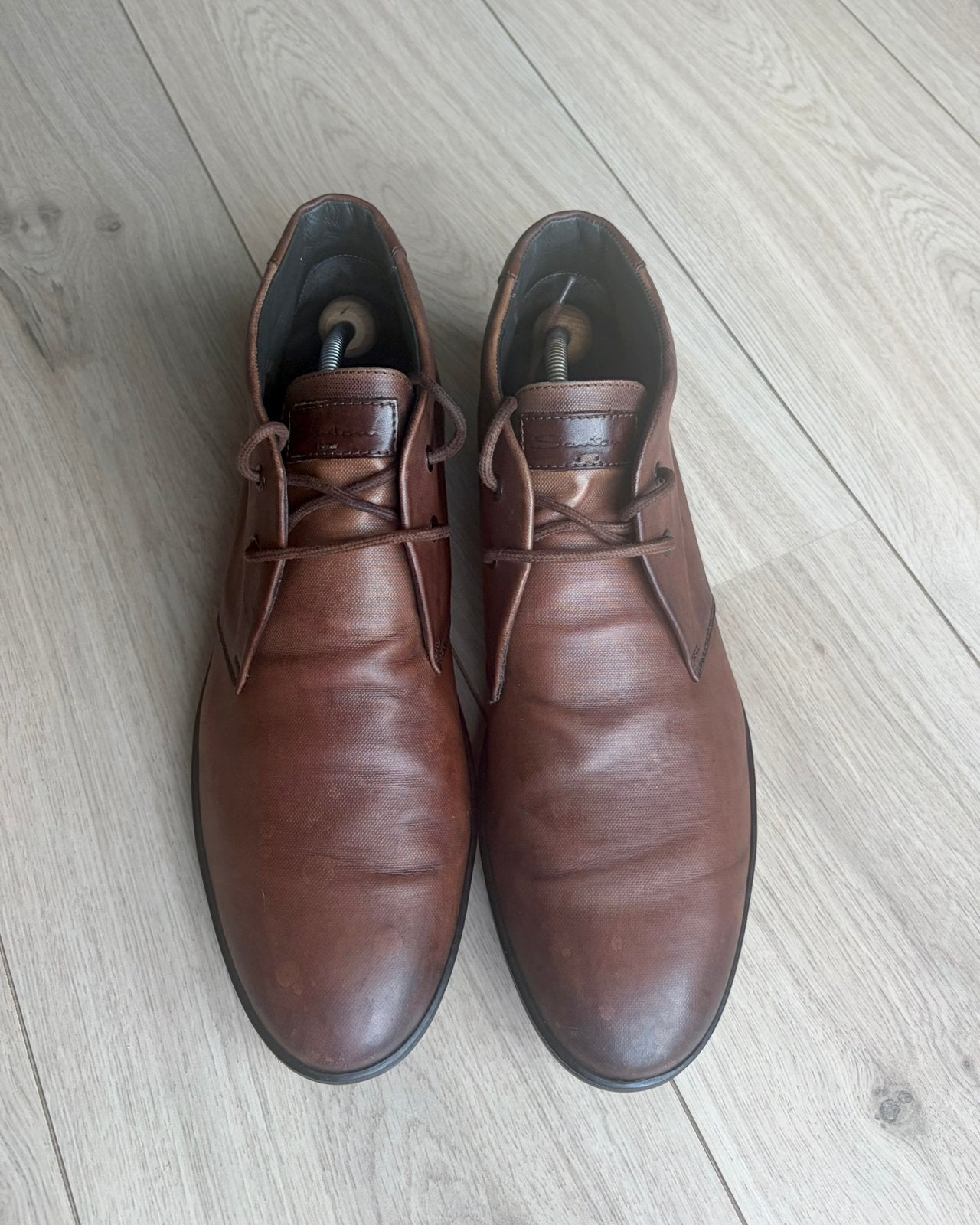 Santoni leren bruine boots maat 46, Kleding | Heren, Ophalen of Verzenden, Bruin, Boots