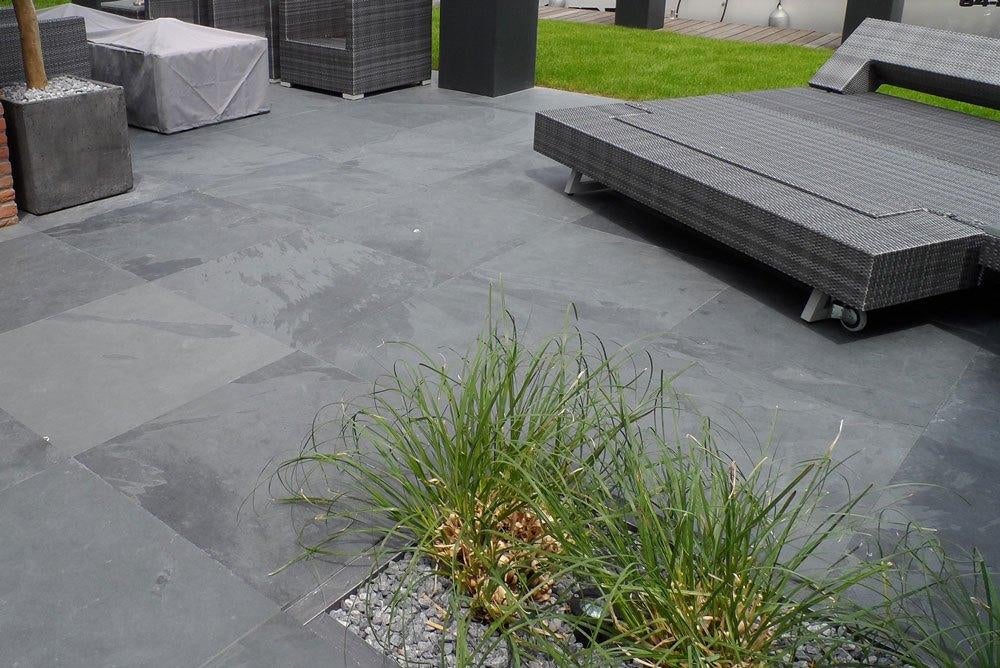AKTIEPRIJZEN Mustang Leisteen Black Slate tuintegels, Ophalen of Verzenden, Nieuw, Natuursteen, Terrastegels