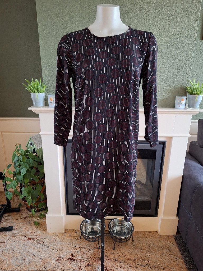 By Bar jurk S 36 zwart wit rood, By bar, Verzenden, Zwart, Zo goed als nieuw