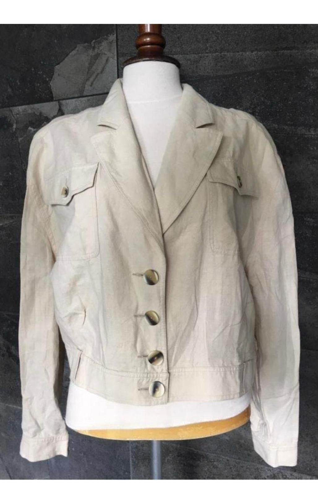 HS Düsseldorf fashion linnen katoenen beige jasje Safari, Ophalen, Beige, Maat 42/44 (L), Nieuw